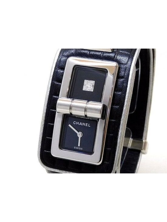 Chanel Coco Code Wanted Watch Diamond Stainless Steel Leather Bangle main image 5